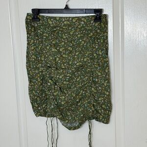 Sky to Moon Green Paisley Scrunch Y2K Boho Cottagecore Mini Skirt - M